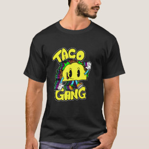 Camiseta Retro Taco Gang Kids Trippy Rainbow Comida mexican