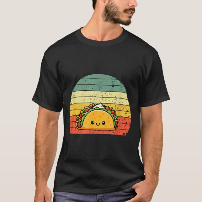 Camiseta Retro Taco Lover Shirt Funny Retro Taco Humor  (Frente)