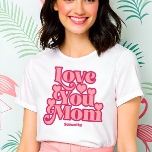 Camiseta Retro Te Ama Mãe Dia de as mães Personalizado