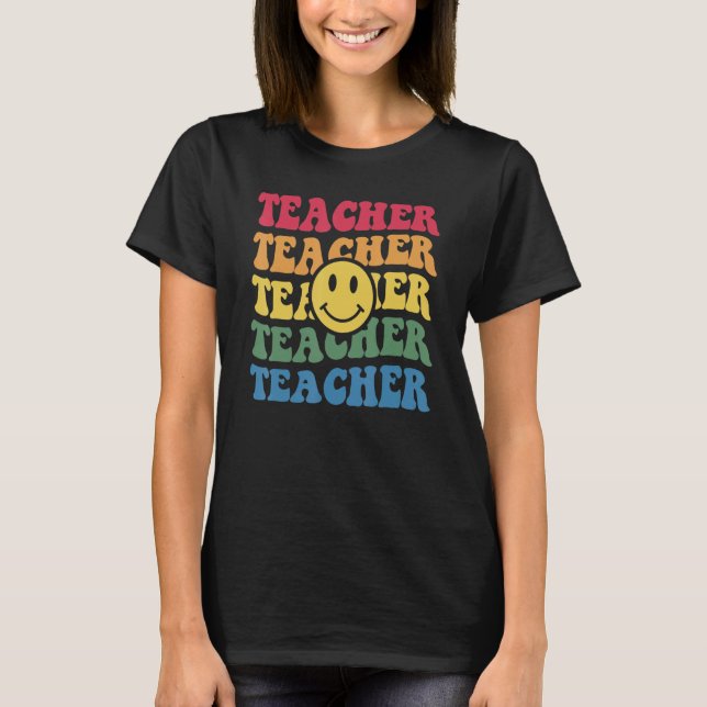 Camiseta Retro Teacher Inspirational Colorful Elementary Sc (Frente)
