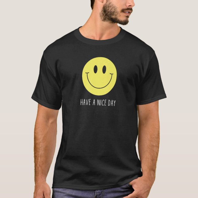 Camiseta Retro Tem Um Belo Dia Com Um Rosto Feliz (Frente)