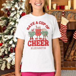 Camiseta Retro Tenha Uma Xícara De Alegria Natal