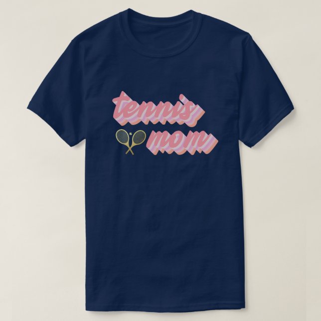 Camiseta Retro Tênis Mãe Texto E Raquets Design (Frente do Design)