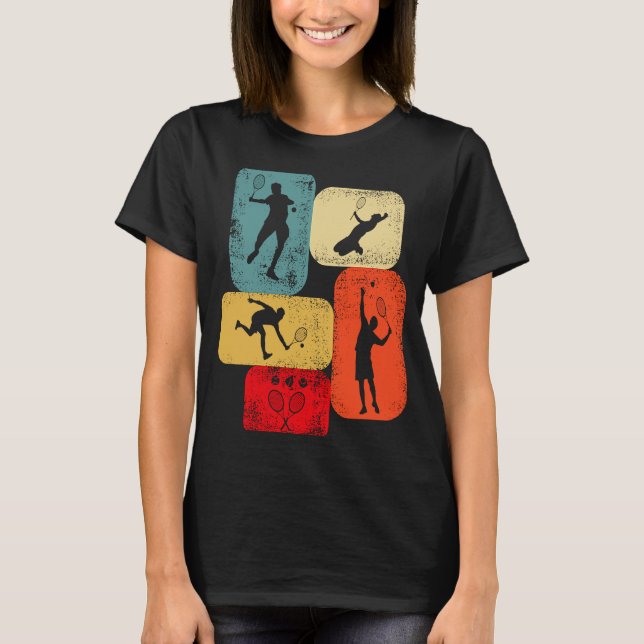 Camiseta Retro tennis player with tennis racket tennis ball (Frente)