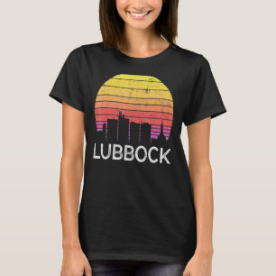 Camiseta Retro Texas Lubbock Skyline Vintage Urban Building