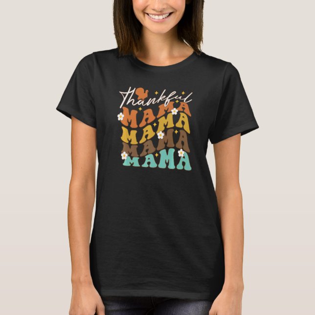 Camiseta Retro Thanksgiving Mama Pregnancy Announcement (Frente)
