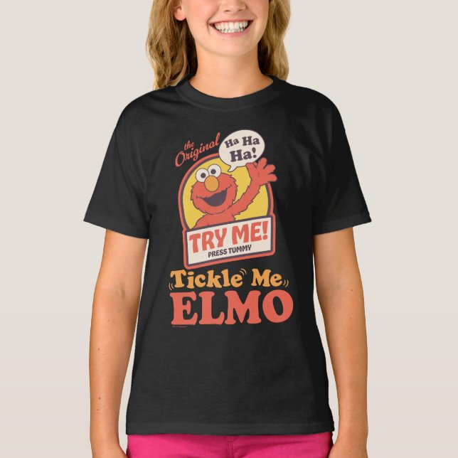 Camiseta Retro Tickle Me Elmo Aceno Gráfico (Frente)