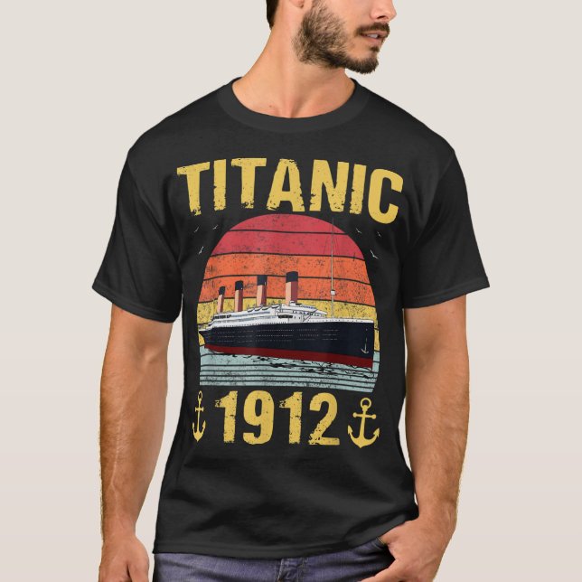 Camiseta Retro Titanic 1912 Navio de Cruzeiro Navio de Vint (Frente)