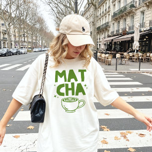Camiseta Retro Trendy Verde Amante de Matcha Doodle
