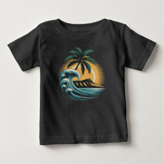 Camiseta Retro Tropical Surf -Vintage Great Wave Palm Tree 