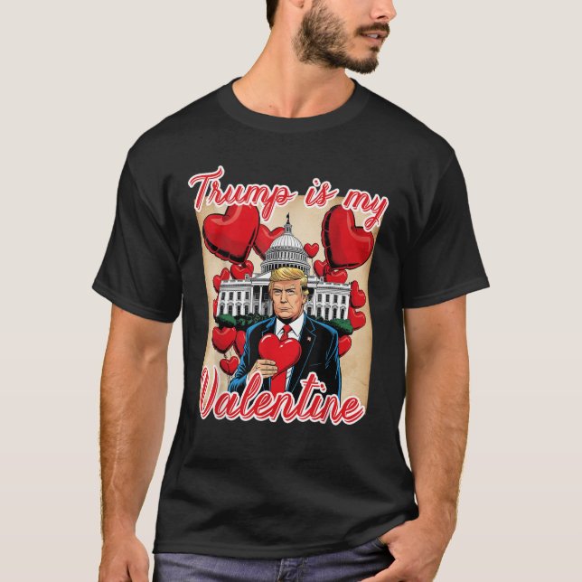 Camiseta Retro Trump É O Meu Namorados Trump Valentine Day (Frente)