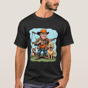 Camiseta Retro Trump Hunting Deer Funny Beer Bebendo Hunti