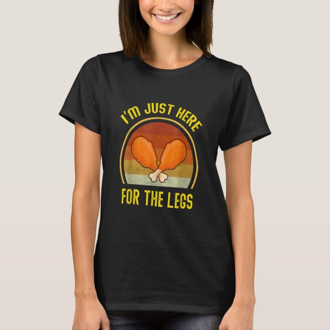 Camiseta Retro Turkey Thanksgiving I'm Just Here For The Le (Frente)