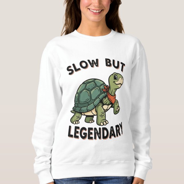 Camiseta Retro Turtle Slow Legend Women’s Sweatshirt (Frente)