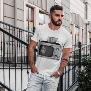 Camiseta Retrô TV Portátil dos Anos 1950 Meados do Século