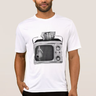 Camiseta Retrô TV Portátil dos Anos 1950 Meados do Século