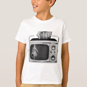 Camiseta Retrô TV Portátil dos Anos 1950 Meados do Século