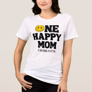 Camiseta Retro Um Sorriso Feliz da Mamãe Aniversário
