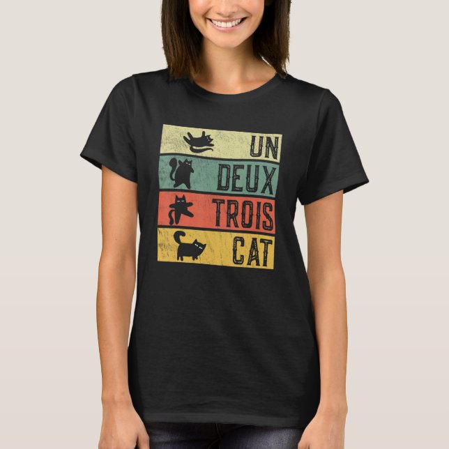 Camiseta Retro Un Deux Trois Ca Gatinho French Cat (Frente)