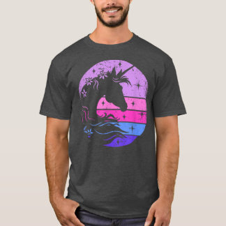 Camiseta Retro Unicorn Bling Fairytale Lover Unicorn Fantas
