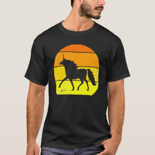 Camiseta Retro Unicorn Vintage Unicorn Silhouette Wolf Anim