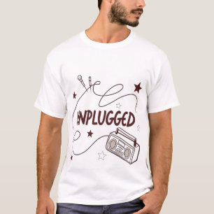 Camiseta Retro Unplugged Boombox Música dos Anos 9