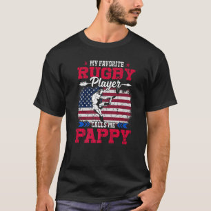 Camiseta Retro Usa Flag Rugby Player Calls Me Pappy 4th Jul