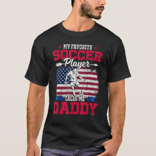 Camiseta Retro Usa Flag Soccer Player Calls Me Daddy 4th Ju