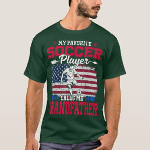 Camiseta Retro USA Flag Soccer Player Me Chama Avô 