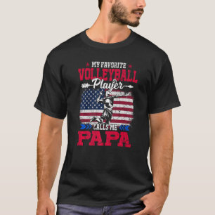 Camiseta Retro Usa Flag Voleibol Me Chama Papa 4º