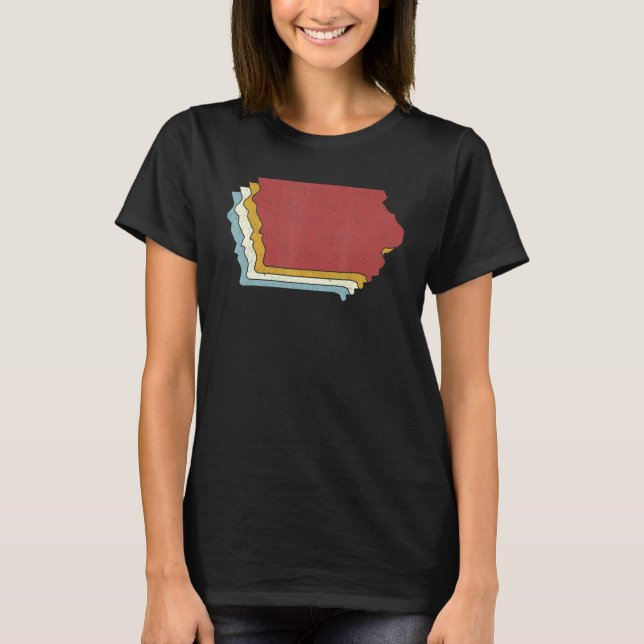 Camiseta Retro USA State   Vintage Map Iowa (Frente)