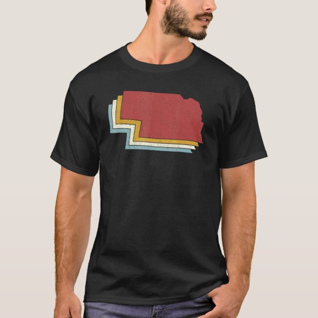 Camiseta Retro USA State   Vintage Map Nebraska (Frente)