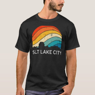 Camiseta Retro Utah Salt Lake City Skyline Vintage Urban Sk