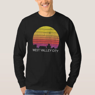 Camiseta Retro Utah West Valley City Skyline Vintage Urbano