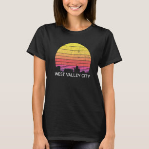 Camiseta Retro Utah West Valley City Skyline Vintage Urbano