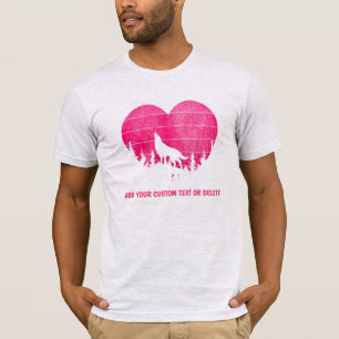 Camiseta Retro Valentine Day Gift Namorados Wolf Lover