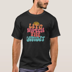 Camiseta Retro Vamos Assista A Praia Sunset Trendy Vibes Fu