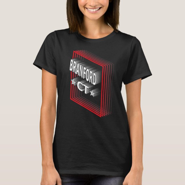 Camiseta Retro Vaporwave Branford Connecticut (Frente)