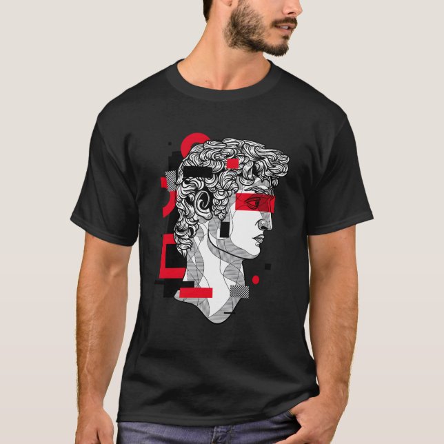 Camiseta Retro Vaporwave David Statue (Frente)