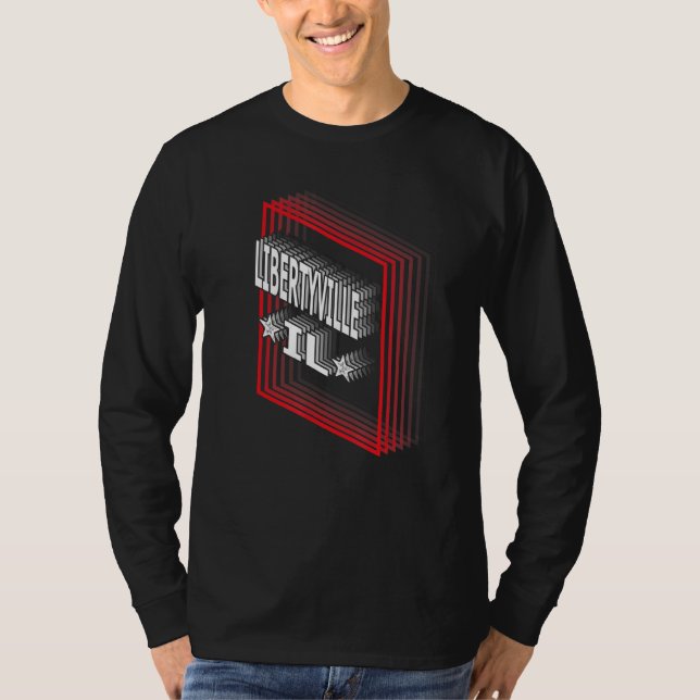 Camiseta Retro Vaporwave Libertyville Illinois IL (Frente)