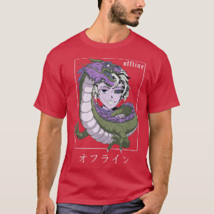 Camiseta Retro Vaporwave Manga Otaku Japan Anime Dragon Dem