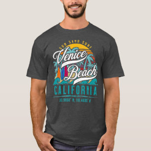 Camiseta Retro Venice Beach California Sun Palm Surf