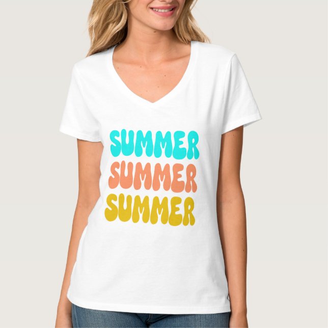 Camiseta Retro Verão de Verão (Frente)