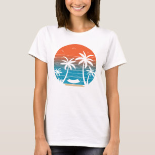 Camiseta Retro verão vibes palmeiras tropicais