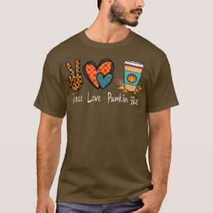 Camiseta Retrô Verificado Com Amor Pela Paz Pumpkin Spice F
