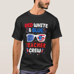 Camiseta Retro Vermelho Branco Azul Equipe de Professor 4 d