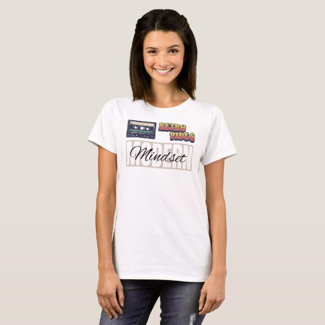 Camiseta Retro Vibes Moderno Mindset Inspiracional Aestétic (Frente Completa)