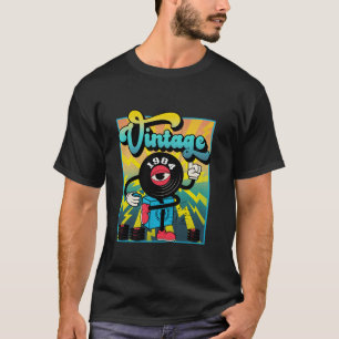 Camiseta Retro Vinil Record Doodle Funny aniversário de 40 