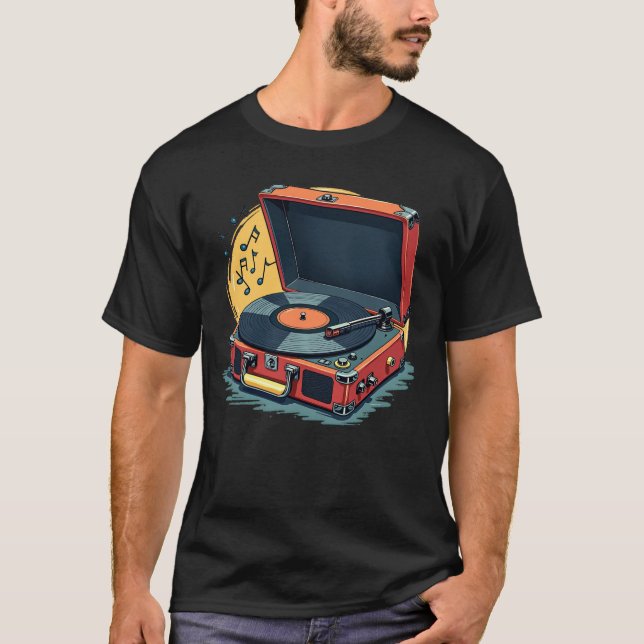 Camiseta Retro-Vinil Record Vibes (Frente)