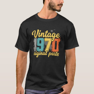 Camiseta Retro Vintage 1970 Peças Originais Aniversário